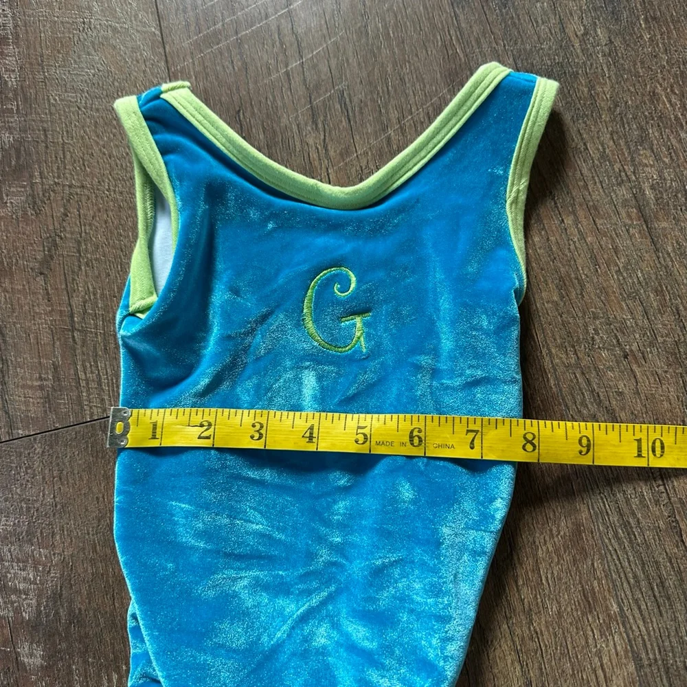 Girls Twirls by Patsy Aiken Designs Blue Dance Costume size 2 monogrammed G